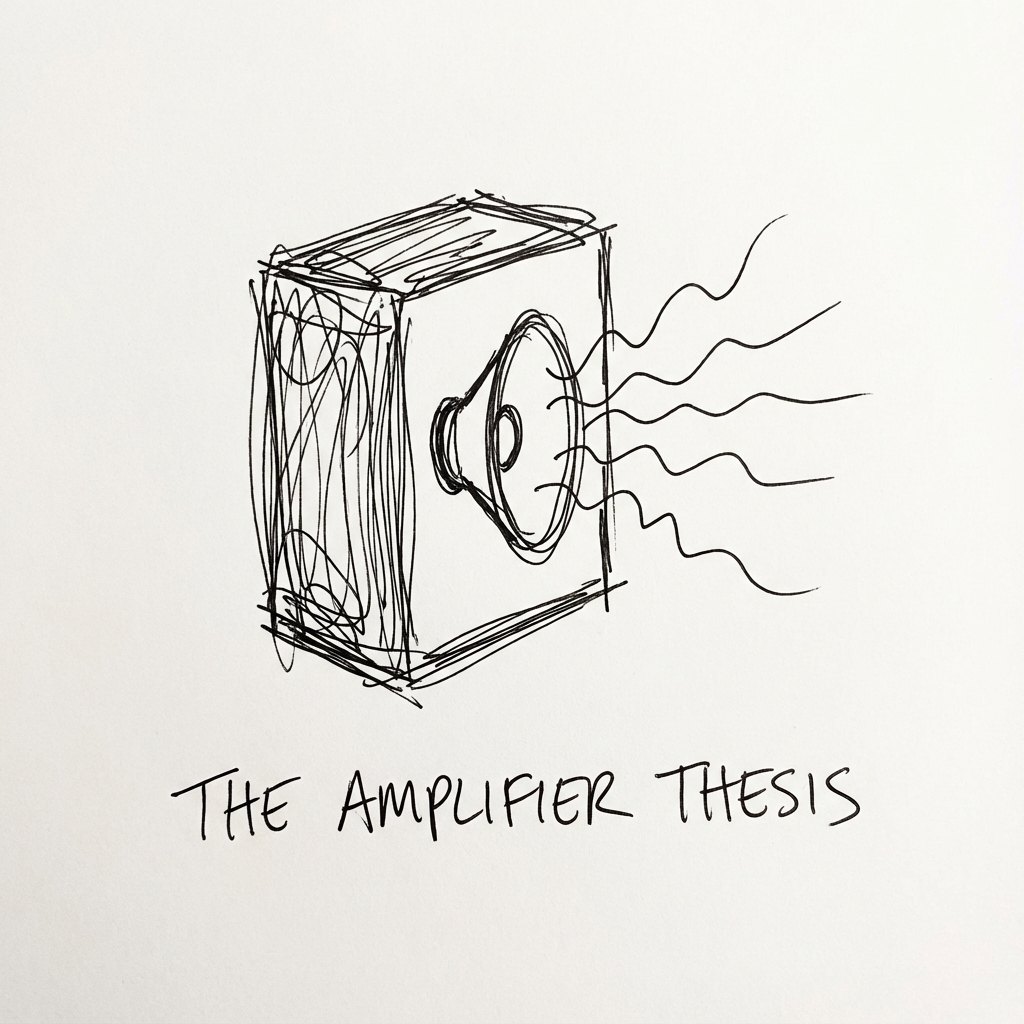 Conceptual preview for The Amplifier Thesis - Artwork by Nicholas MacAskill
